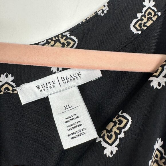 2/$30 White House Black Market Medallion Print Romper Black Sienna XL #A0693 - Picture 5 of 8